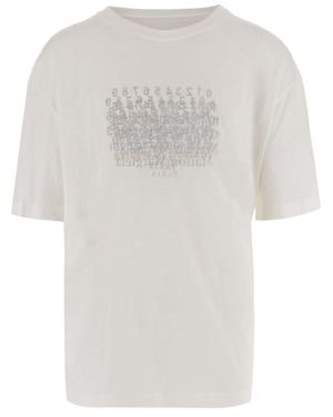Maison Margiela Cotton T-Shirt With Graphic Print Design - White