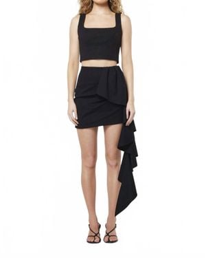 Elliatt Purim Crop Top And Mini Skirt Set - Black