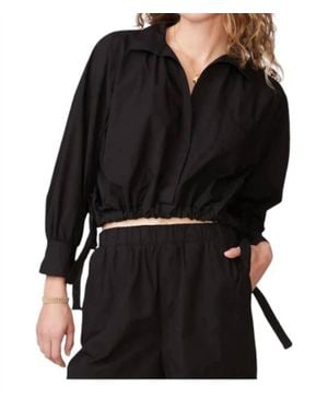 Stateside Poplin Tie Hem Shirt - Black