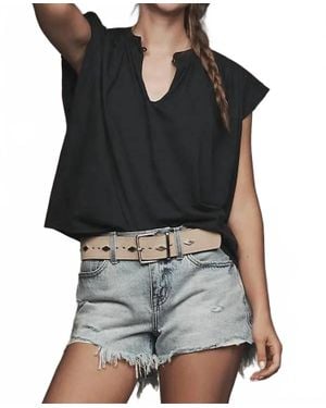 Nation Ltd Cary Keyhole Top - Black