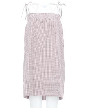 A.P.C. Iris Cotton Checkered Bows Mini Dress - Pink