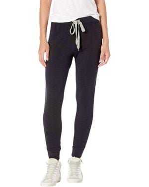 Monrow Skinny Sweatpants With Chevron Trim - Blue