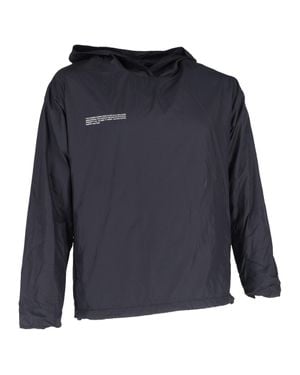 PANGAIA Logo Print Hooded Windbreaker Jacket - Blue