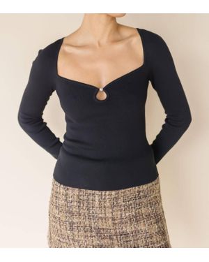 Astr Is Pearl Detail Sweater - Blue