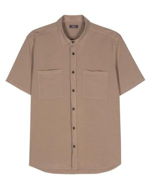 Peserico Cotton-Blend Shortsleeved Shirt - Brown