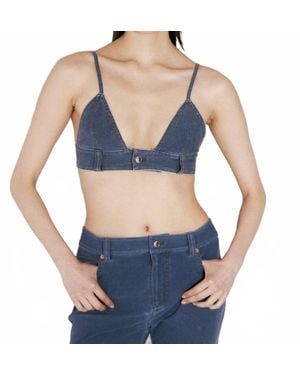 Alexander Wang Trompe L'Oeil Denim Bra Top - Blue
