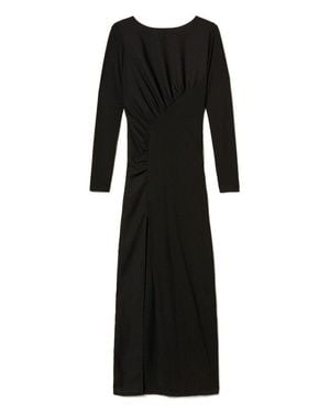 Twinset Long Dress With Fitted Silhouette - Black