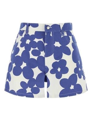Marni Floral Pattern Cotton Pants - Blue