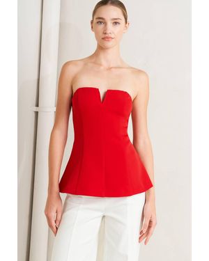 TRUEDAMES Noir Contour Woven Top - Red