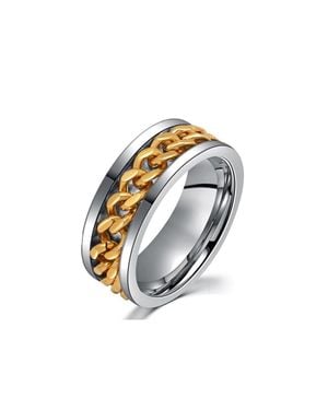 Stephen Oliver 18K Two Tone Chain Band Ring - Metallic