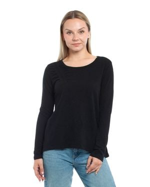Wilt Wide Neck Long Sleeve Tee - Black