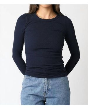 Olivaceous Cassie Long Sleeve Ribbed Top - Blue
