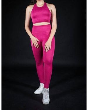 Lovyt Euroshine Jacquard Leggings - Pink