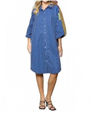 Joh Karishma Mixed Tunic Dress - Blue