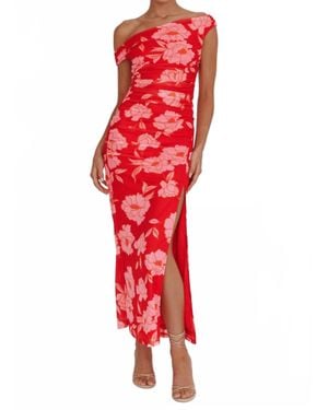 One And Only Collective Off The Shoulder Floral Maxi Dress - Red