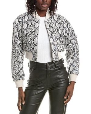 Lamarque Cropped Bomber Jacket - Gray