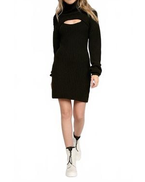 RTA Jady Cropped Sweater With Dress - Black