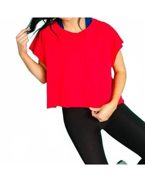 Rae Mode Anna Open Back Slub Tee - Red