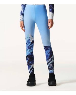 Perfect Moment Printed Base Layer Leggings - Blue