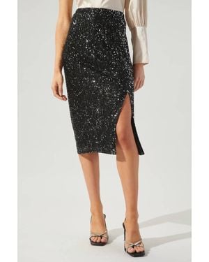 Sugarlips Friday Nights Sequin Midi Skirt - Black