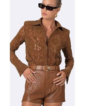 NonChalant Label Eliza Long Sleeve Top - Brown