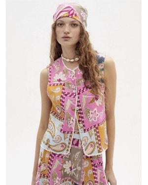 Lanhtropy Folk Linen Top - Pink