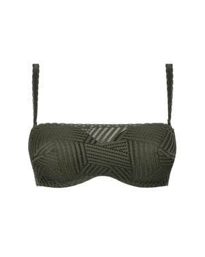 Antigel Boudoir de Filles Tressage Strapless Bra - Green