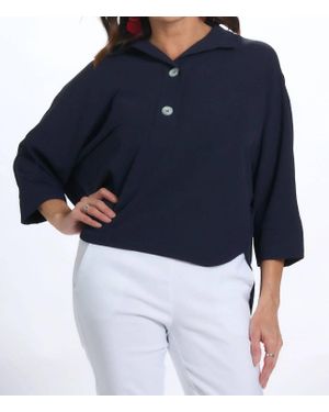Last Tango Collared Dolman Top - Blue
