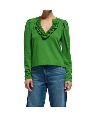 Nation Ltd Valita Split Neck Top - Green