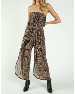 Honey Punch Born To Be Wild Leopard Jumpsuit - Natural
