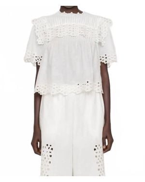 Sea Leila Eyelet Top - White