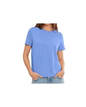 Michael Stars Shirred Shoulder Tee - Blue