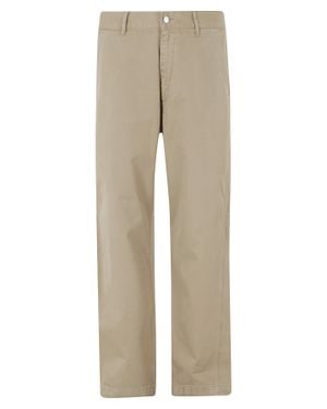 sunflower Khaki Wide Twist Chino Button-Fly Cotton Chino Pants - Natural