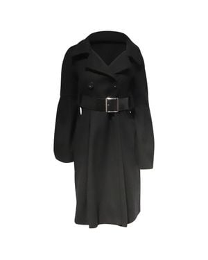 Sportmax Double-Breasted Trench Coat - Black