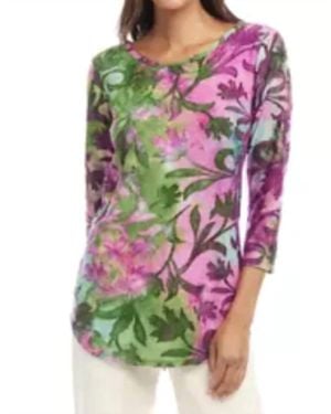 Karen Kane In The Garden Shirttail Top - Gray