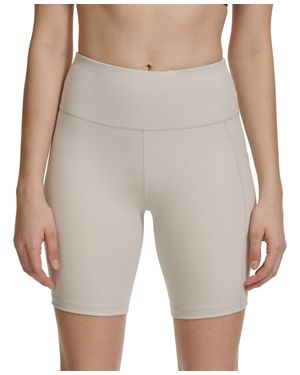 Calvin Klein Performance Bike Shorts Porcini Mid-Rise Pull On Fts658 - Natural
