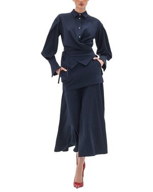 BGL 2Pc Blouse & Skirt Set - Blue