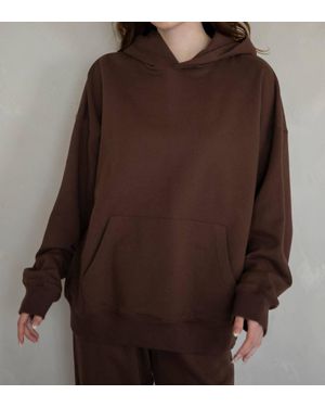 Things Between Happy To Be Here Fleece Sweat Set - Brown