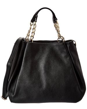 Italian Leather Shoulder Bag - Black