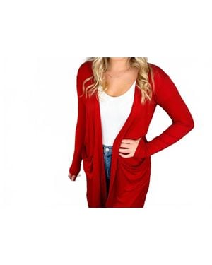 Blakeley Wanna Dance Rayon Blend Long Sleeve Cardigan - Red