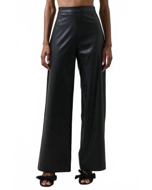 Sugarlips Anisa Leather Bern Wide-Leg Pants - Black