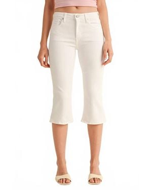 Just Black Denim Mid Rise Capri Pants - White