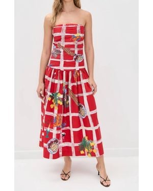 Carolina K Malla Midi Dress - Red