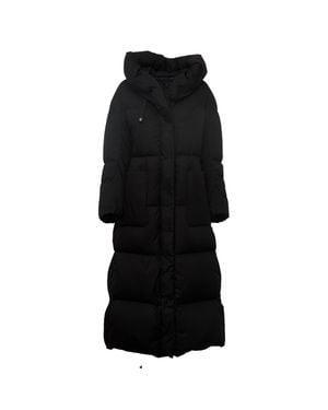 Add Amadeus Hooded Quilted Long Down Coat - Black