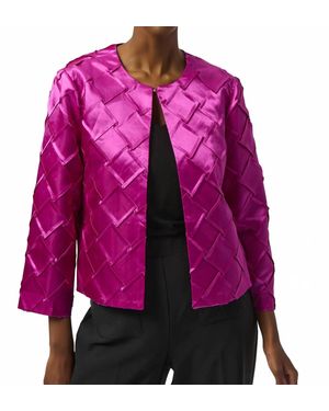 Joseph Ribkoff Textured Crewneck Jacket - Purple