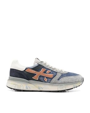 Premiata Mick Leather Suede Panels Sneakers - Blue