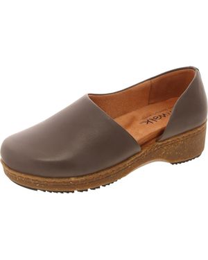 Softwalk Removable Padding Leather Clogs - Brown