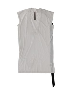 Rick Owens Dylan T Deep V-Neck Sleeveless Cotton T-Shirt - Gray