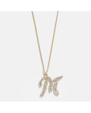 BaubleBar Crystal Initial "M" Necklace - Metallic