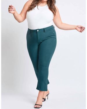 YMI Junior Crop Cropped Kick Flare Pant - Blue